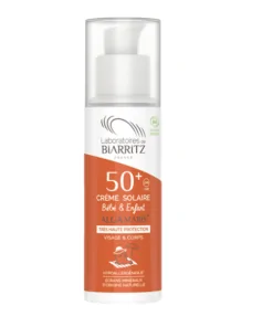 Crème solaire Bébé & Enfant SPF 50+ certifiée bio - Biarritz