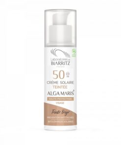 Ecran Crème solaire visage teintée beige spf50 certifiée bio - 50 ml - BIARRITZ